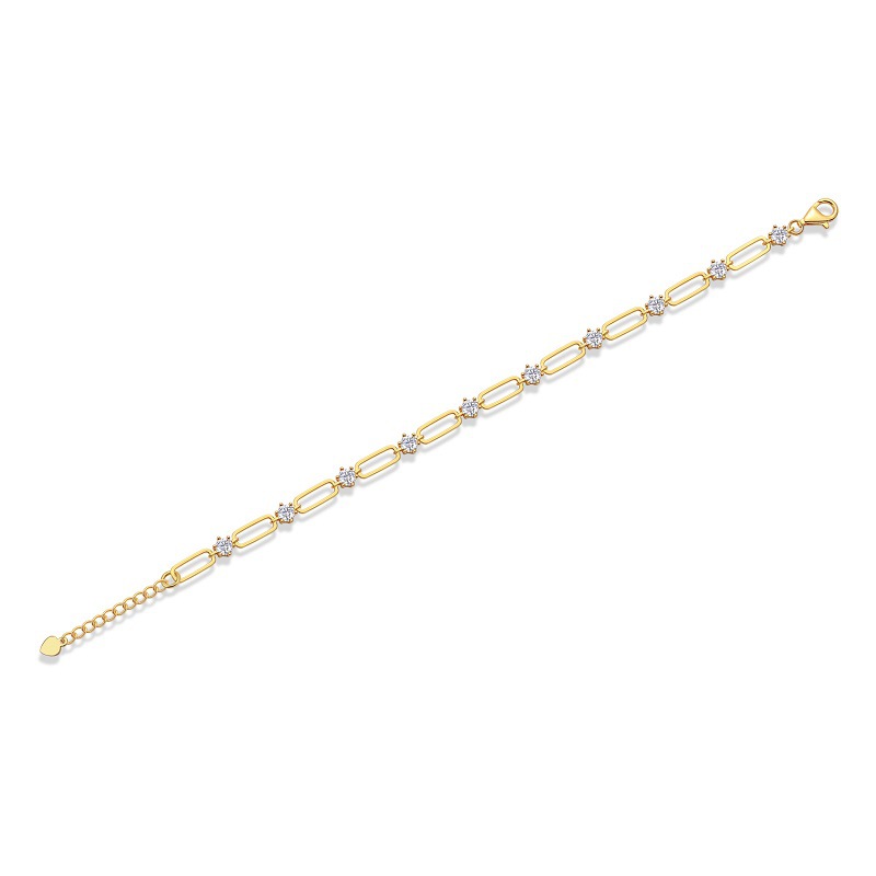 Sterling Silver Bracelet with Moissanite Stones - Image 2