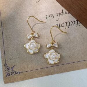 Camellia Flower Drop Earrings
