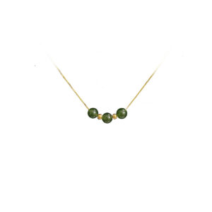 Natural Hetian Green Jade Trinity Necklace Pendant