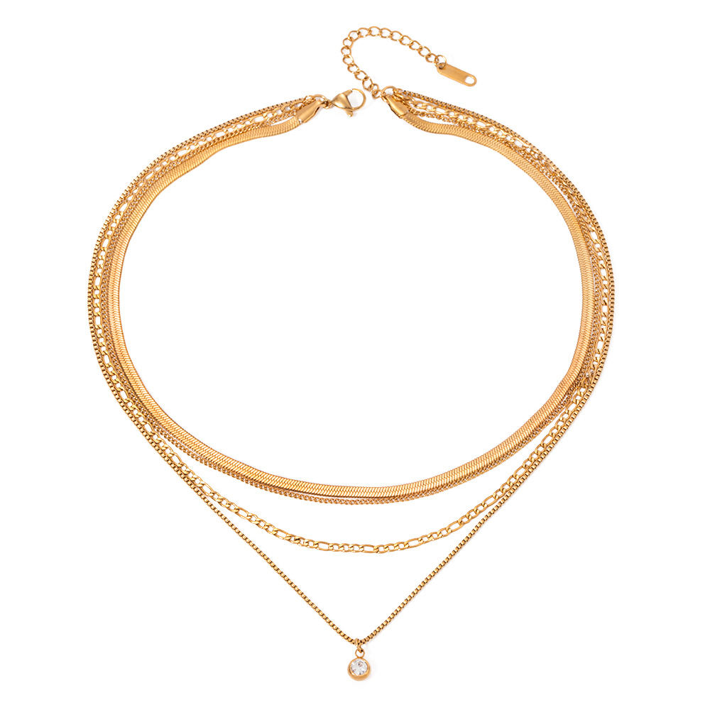 Layered Gold-Plated Stainless Steel Necklace