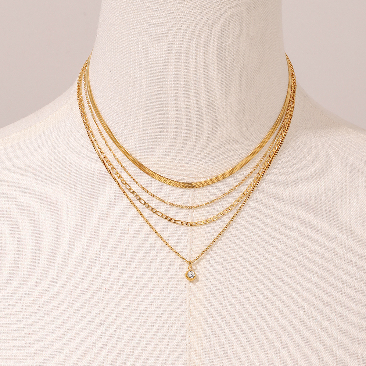 Layered Gold-Plated Stainless Steel Necklace